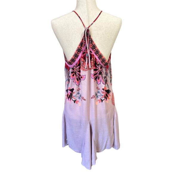 Free People Magic Garden Slip Dress Women Small Purple Floral Wrap Fairy Whimsy - Picture 5 of 11